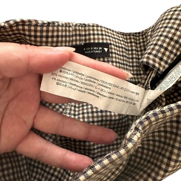 ZARA Plaid Skinny High Waist Ankle Leggings Sz Small - Picture 5 of 5
